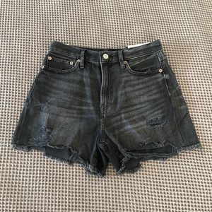NWT American Eagle black distressed jean shorts